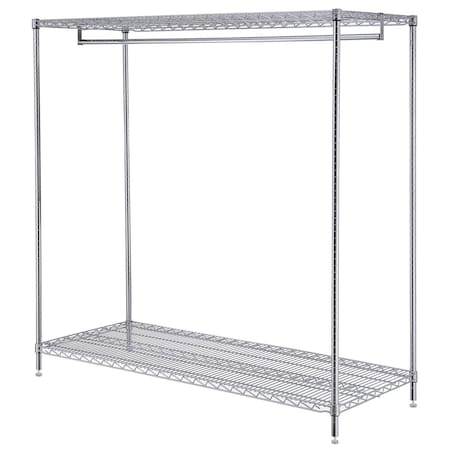 Nexel 2-Shelf Garment Floor Coat Rack, 24D x 60W x 63H 7503